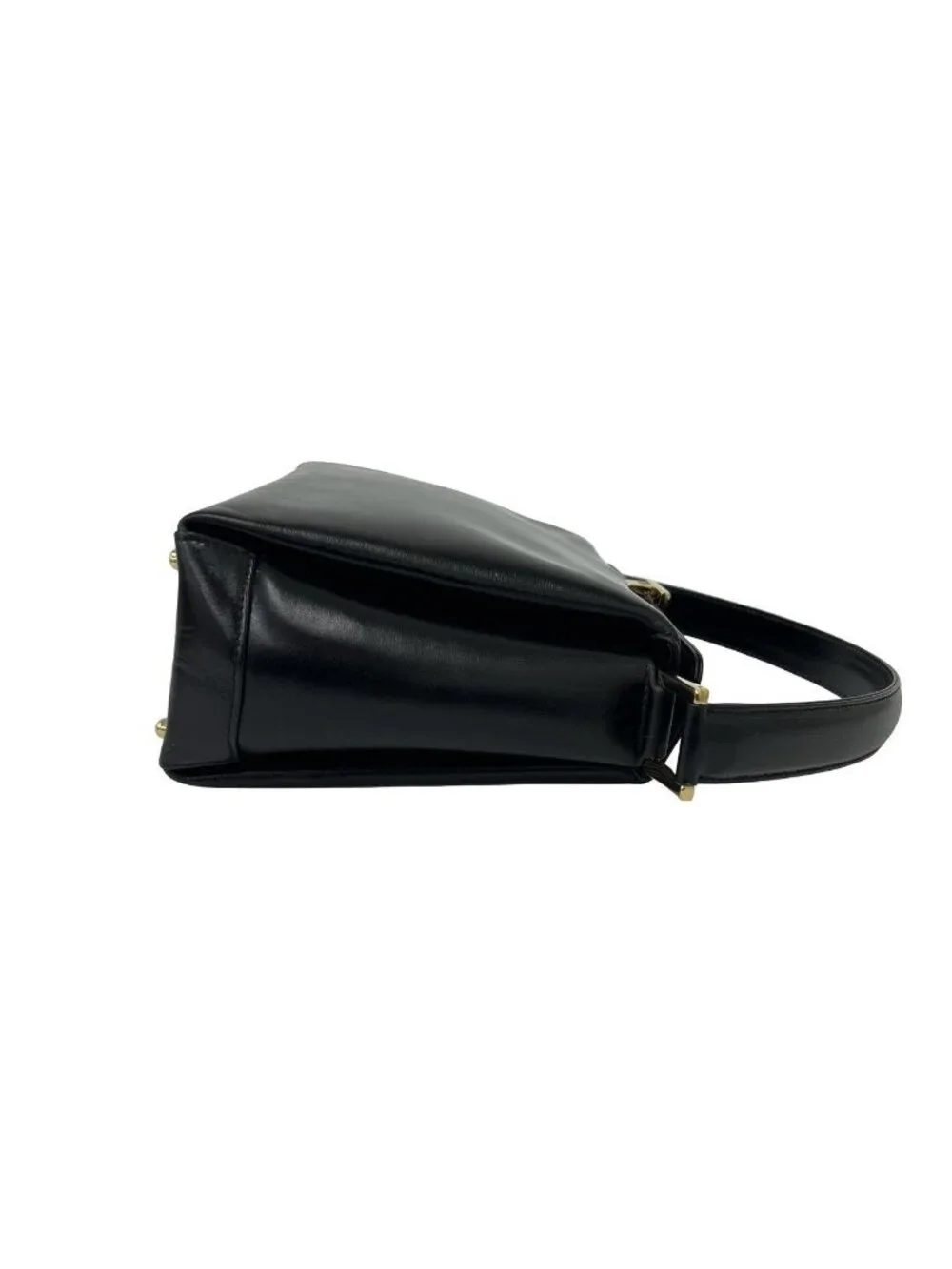 Gucci Vintage Logo Leather Handbag Mini Tote Black